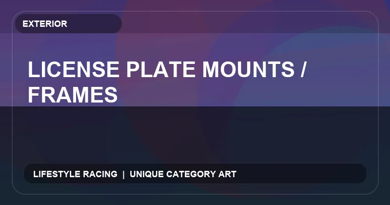 License Plate Mounts / Frames